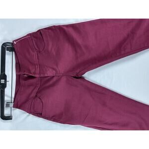 Hybrid Company Burgundy Denim Jeans Zip Button Solid 5-Pocket Women's Juniors